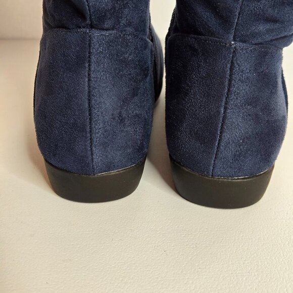 Women's Navy Suede Boots - Picture 8 of 13